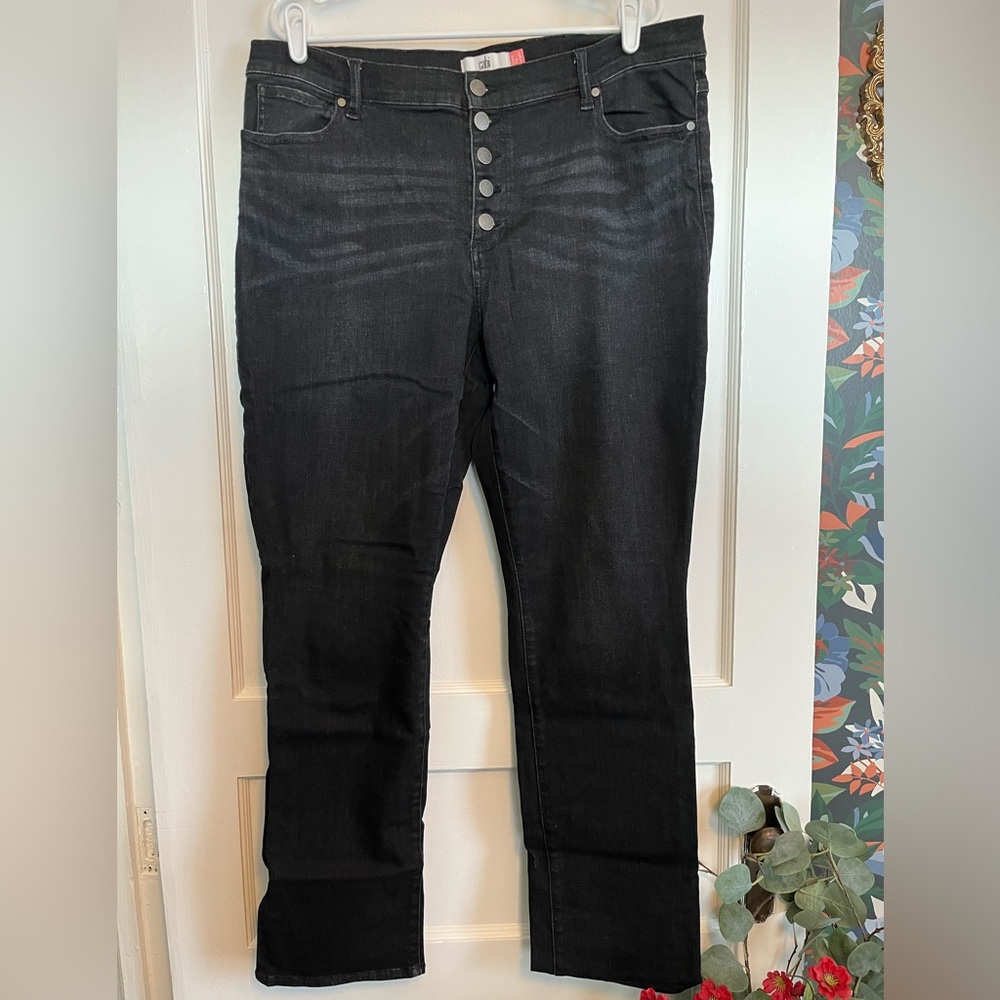 Cabi Button Fly Straight Jean - Size 16